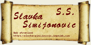 Slavka Simijonović vizit kartica